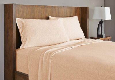 ROYALE LINENS Soft Tees Luxury Cotton Modal Jersey Knit Sheet Set, Blush, King