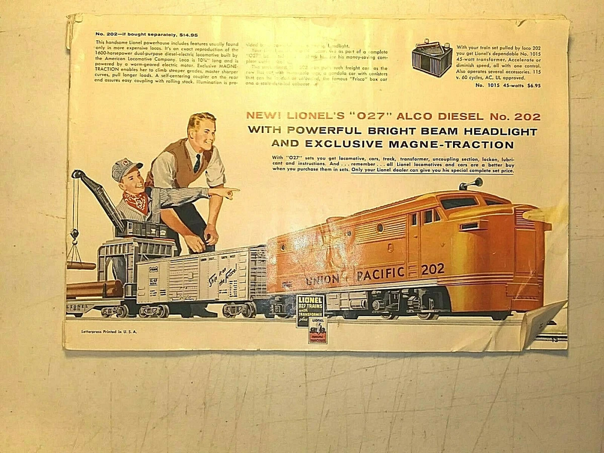 Vintage Lionel Train Catalog Railroad Railway Travel Toys Hobbies