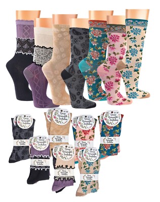 1-3 Paar Romantik - Söckchen Landhaus - Stil Socken handgekettelt Blumen