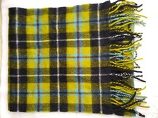 Highlander Collection by Lochcarron Lambswool Green Black Tartan Plaid Scarf