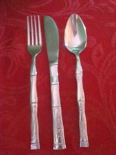 3 piece Toddler Child Stainless Steel Flatware Set Knife Fork Spoon Mrkd Korea