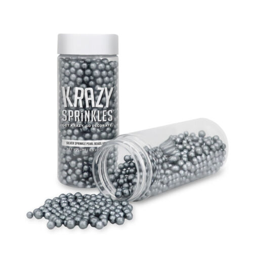 Silver pearl 4mm Sprinkle Beads | Krazy Sprinkles by Bakell® - Afbeelding 1 van 6