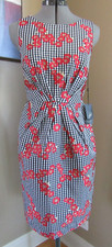 NWT Adrianna Papell Gingham Check and Florals Shift Dress Size 2
