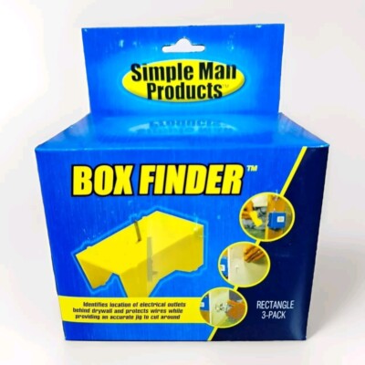 3 Pack New Simple Man Products Drywall Electrical Outlet Finder box Rectangular