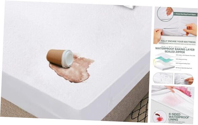 King Size Zippered Mattress Cover Protector for 12-15 Inch Deep Mattresses