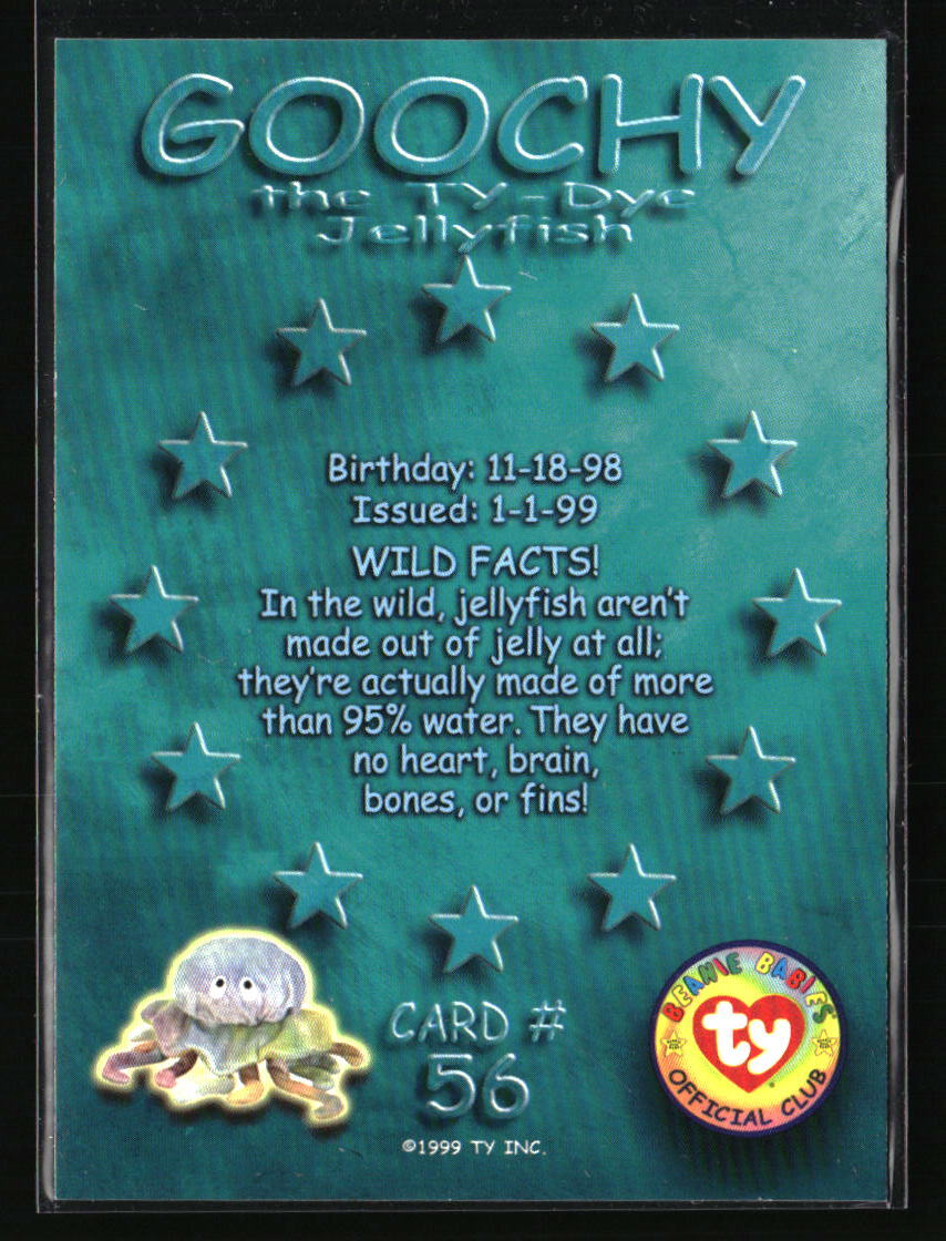 Goochy The Jellyfish 1999 Ty Beanie Babies Series III Wild Cards Teal #56 Other - Picture 2 of 2