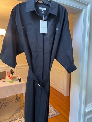 Lafayette 148 NY Black Stretch Cotton Scout ShirtDress SIZE LARGE