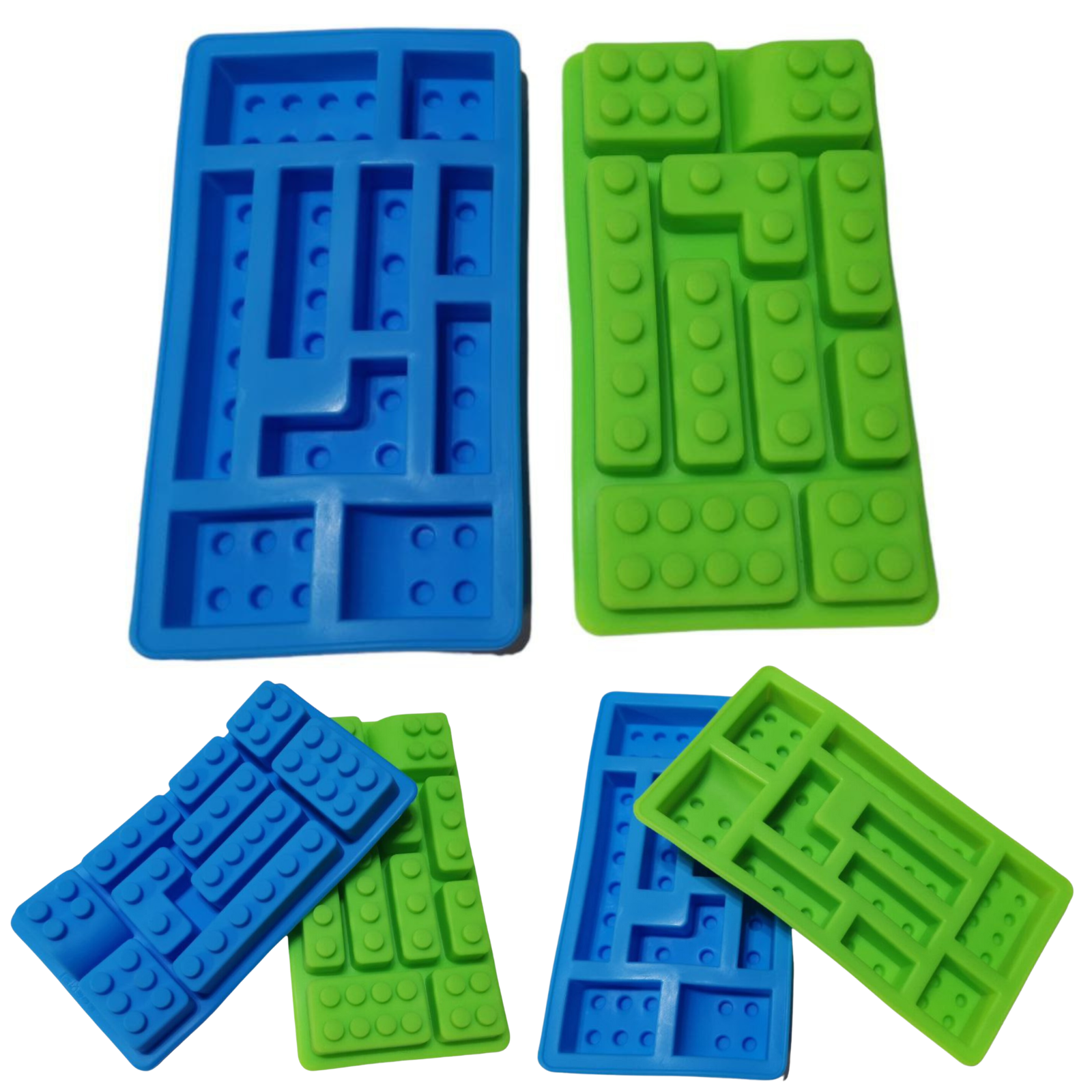 10 Bricks Silicone Mould Mold Chocolate Decoration Ice Cube Tray Random Colour