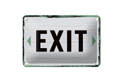 Blechschild Hinweis 12x18 cm Exit Pfeil links und rechts weißes Deko Schild
