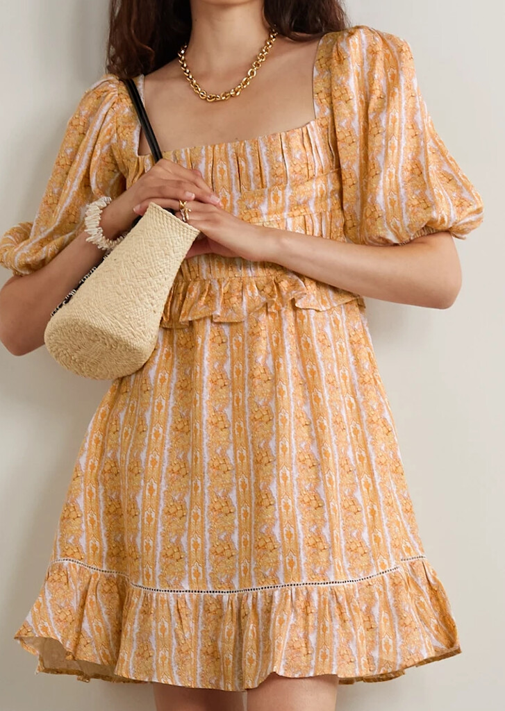 WOW! New Lug Von Siga "Leticia" ruffle printed linen blend mini dress sz 40 US 8 | eBay WOW! New Lug Von Siga "Leticia" ruffle printed linen blend mini dress sz 40 US 8 | eBay