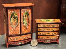 Dollhouse Miniature Armoire Chest of Drawers Set 1:12 scale F127 Dollys Gallery