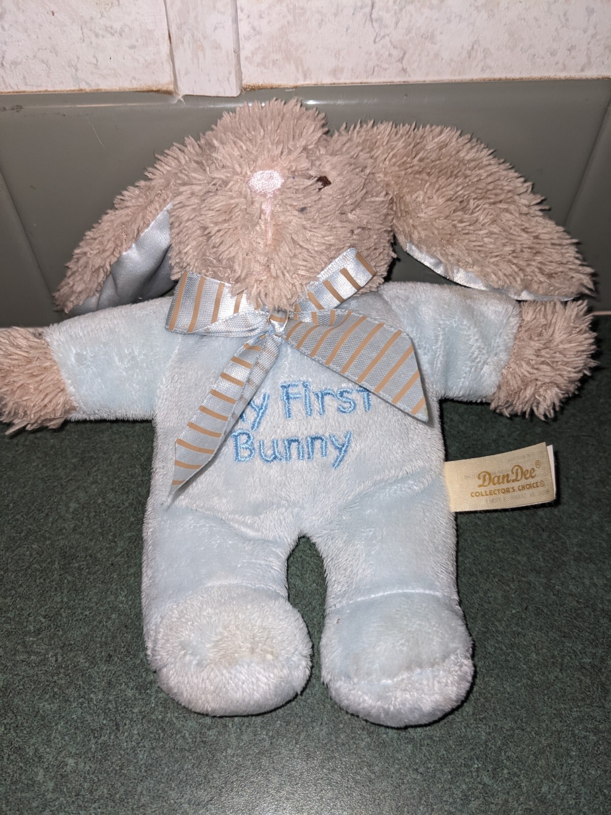 Dan Dee Baby Plush My First Bunny Rattle 7” Blue Satin Ears – SHESTCO