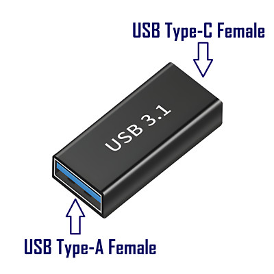 USB A auf Typ C Buchse Lade Datenkabel Leitung Kupplung Adapter Verbinder Joiner
