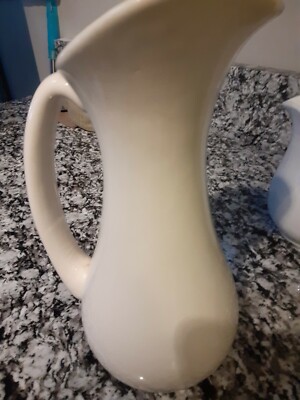 Royal Haeger Mid Century Pitcher Cream Color  14'' Tall