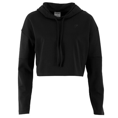 GYMSHARK Damen Kapuzenpullover B1A4E-BBBB Studio Warm Up Hoodie Schwarz / S  /