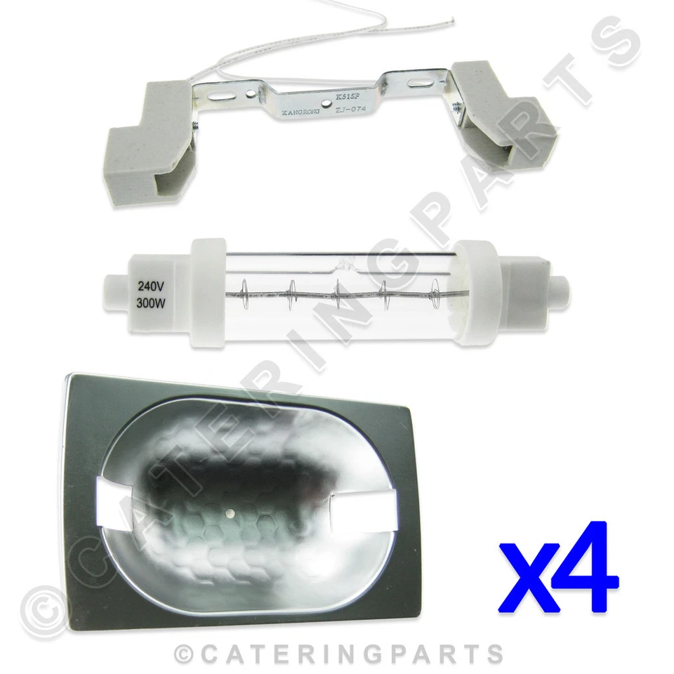 4 x COMPLETE LAMP KITS - JACKETED FOOD SAFE GANTRY HEAT BULBS LIGHT DISPLAY