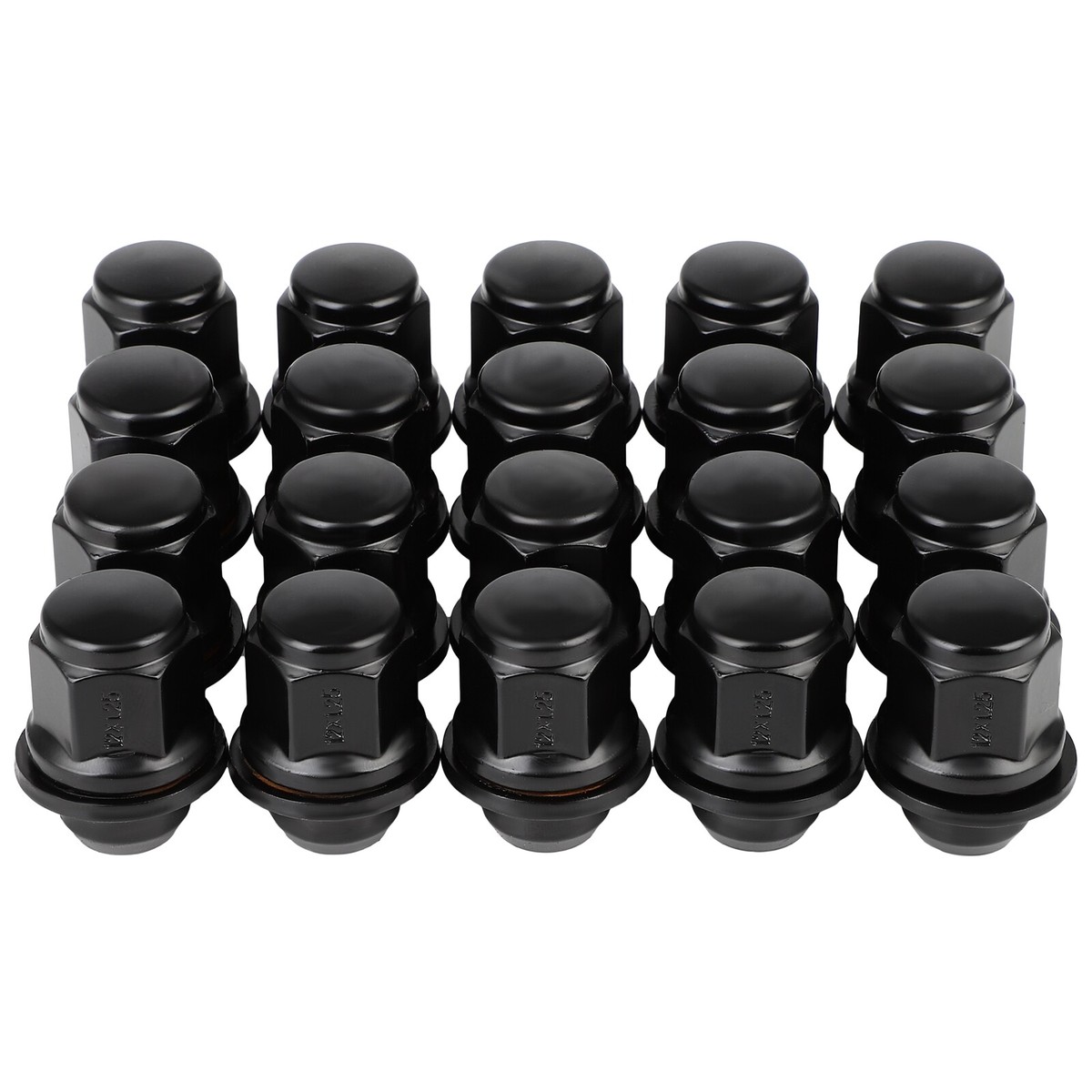 24 Black M12x1.25 Acorn Lug Nuts - Conical Seat 60°, For Nissan/Infiniti & More 1 thumbnail image
