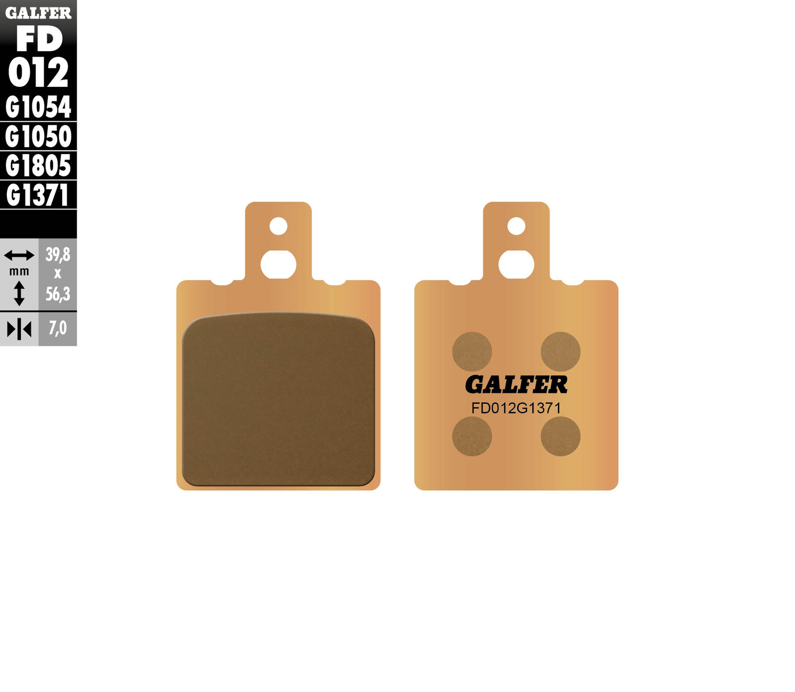 Plaquettes de frein arrière KH47 en métal fritté or pour moto