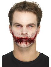 Foam Latex Stitched Smile Prosthetic Make Up FX Halloween Horror Fancy Dress