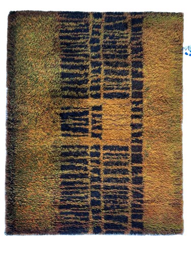 VTG Finnish Wool Rya Rug by Ritva Puotila for Oy Finnrya Ab Mid Century 4’6 X 6