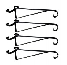 Metal Hanging Basket Brackets Hooks Hangers for Concrete Fence Posts - Pack of 4