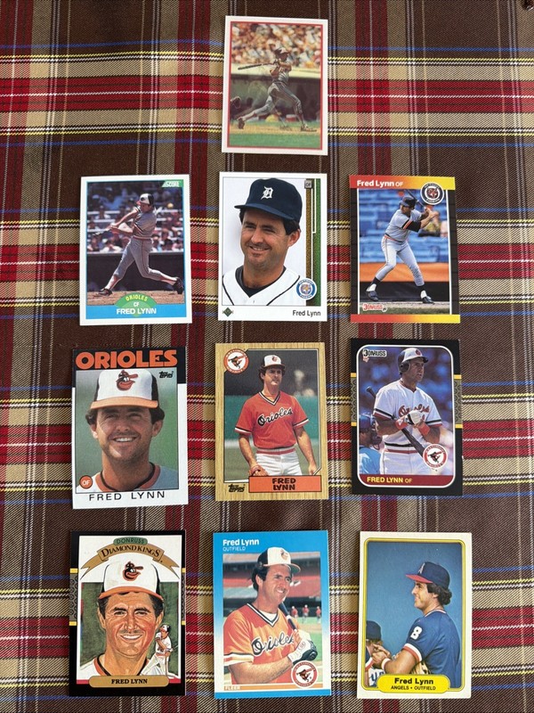Lot of 10 Fred Lynn Baseball Cards