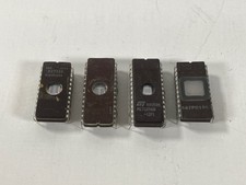 Lot of 4 Assorted Ultraviolet-Erasable Ceramic EPROM Chips; NEC, Intel,  STM