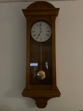 Regulatur Wanduhr mit Schlagwerk Batteriebetrieb Holz Messingpendel