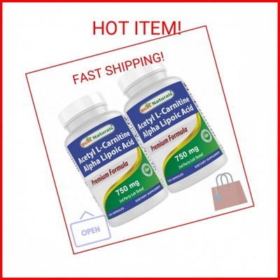 Best Naturals Acetyl L-Carnitine and Alpha Lipoic Acid 750 mg 120 Capsules (120