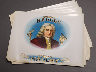 Vtg Lot of 10 Early 1900s Cigar Box Labels - Edmund Halley  - Halley's Comet