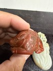 Two Antique/ Vtg. Chinese HK Export Jade, Jasper Inkwell, Sculpture/ Pendant — photo 9