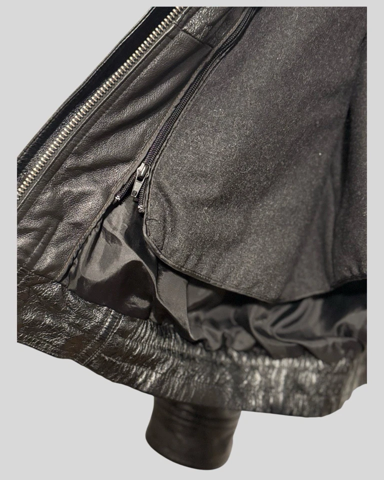 Chaqueta Bomber de Cuero Wilsons XL De Colección Cuero Genuino Forrada Aislante Años 90 Foto 3 de 4