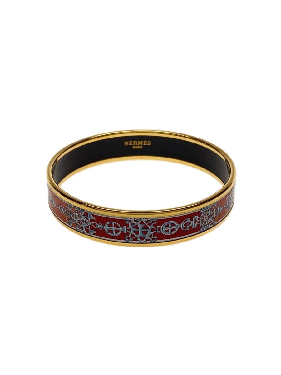 HERMES Red Leather Bangle for Women Luxury Fashion Accessory