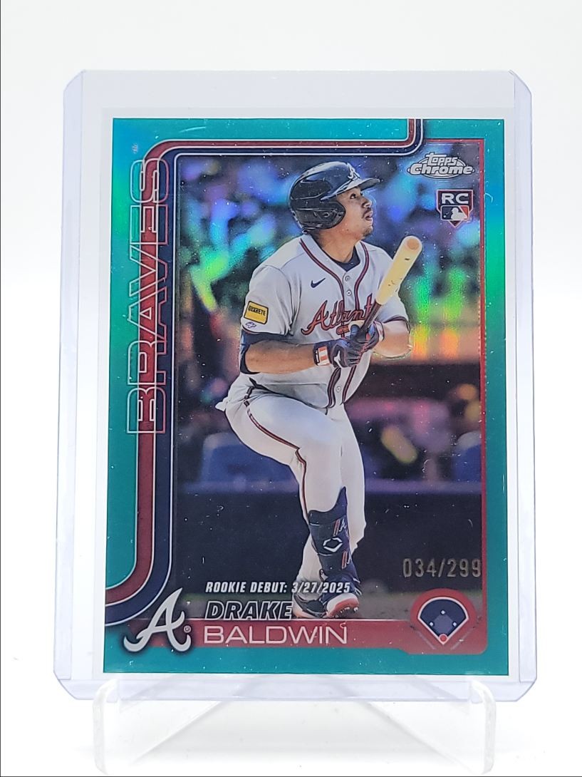 DRAKE BALDWIN 2025 TOPPS CHROME UPDATE ROOKIE DEBUT TEAL RC /299 Q5547