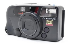 Olympus IZM 220 Panorama Zoom 35mm Point Shoot 28-56mm Film Camera Black Exc 