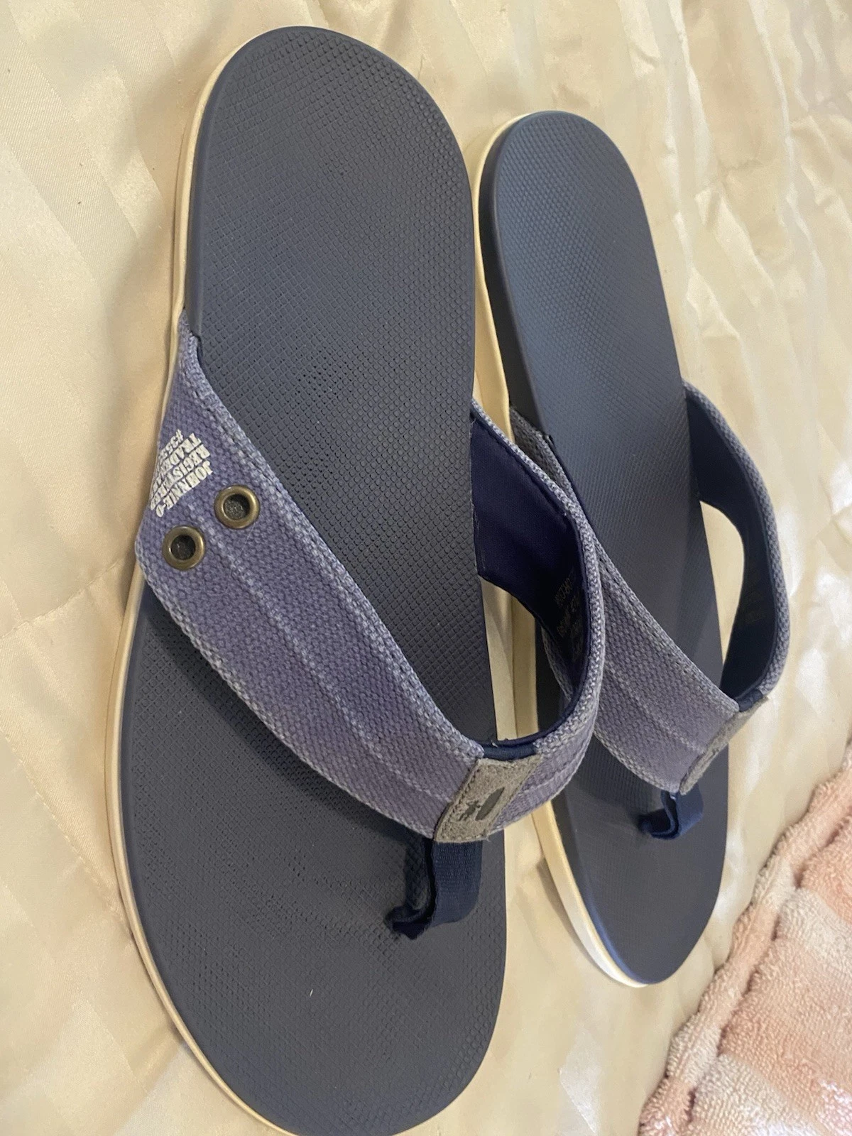 Johnnie-O Mens Portside Blue Flip Flops Size 12M