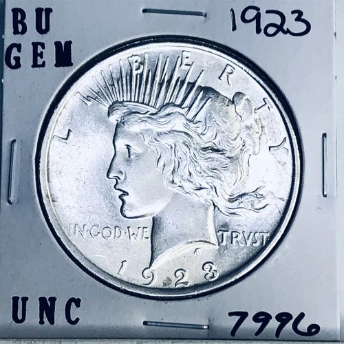 1923 P BU GEM PEACE SILVER DOLLAR UNC MS+++ U.S. MINT RARE COIN 7996
