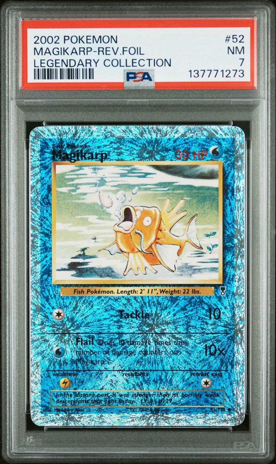 NEW CERT!CLEAN PSA 7 Magikarp Reverse Holo 52/110 - Pokemon Legendary Collection