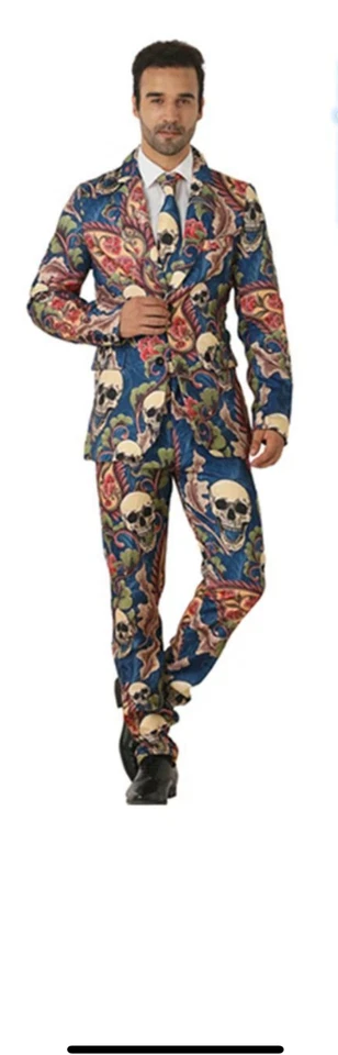 Adulto Esqueleto Calavera Halloween Traje Huesos Día de Muertos Disfraz Foto 2 de 3