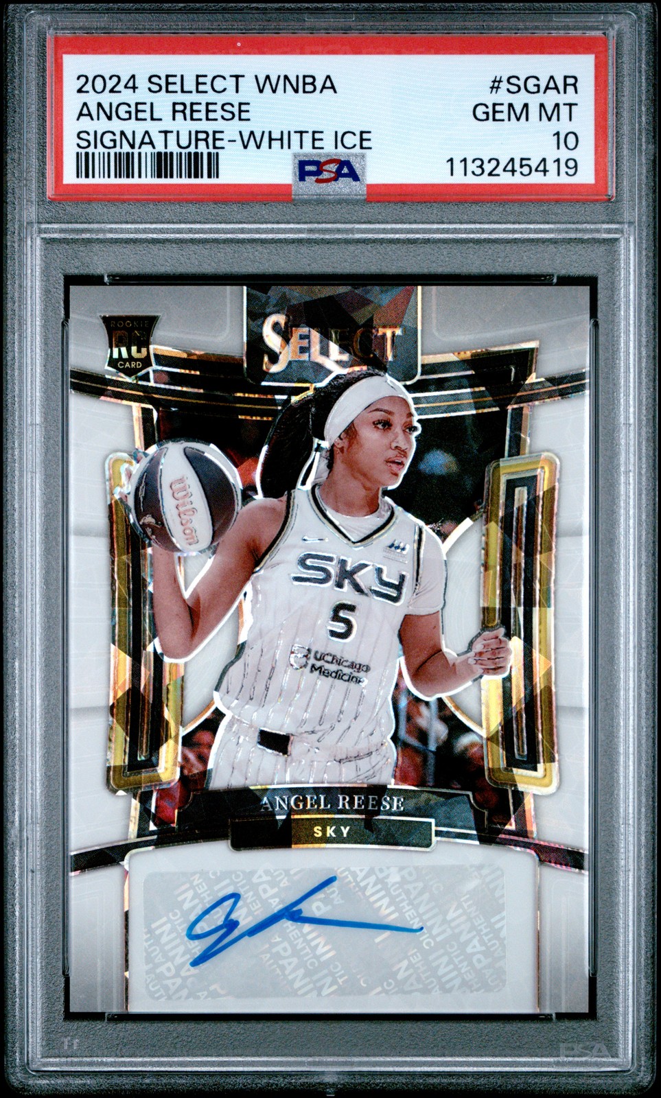 2024 PANINI SELECT WNBA SIGNATURES WHITE ICE #SGAR ANGEL REESE 13/25 PSA 10
