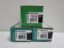 LEXMARK HIGH YIELD SET 70C1XKO 70C1XC0 70C1XY0 PRINT TONER CARTRIDGE LOT OF 3