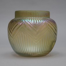 Art Deco Glasvase irisierend gelb rot grün Joh. Loetz Witwe (zugeschrieben) V.Z