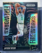 2024-25 Prizm Black Jayson Tatum Fireworks Silver Prizm #6 Celtics