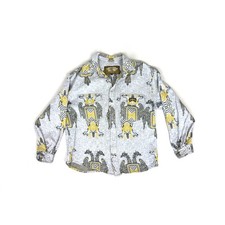 Camicia grigia Emmegi Austria vintage anni 90 stampa all over piccola S