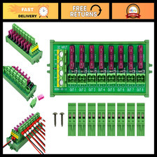 8 Channel Screw Mount Terminal Block Power Distribution Fuse Module DC 5-32V