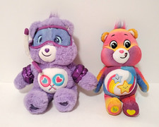 Care Bears Share Plush Lot of 2 - Purple Snorkel, Rainbow Dare to Care