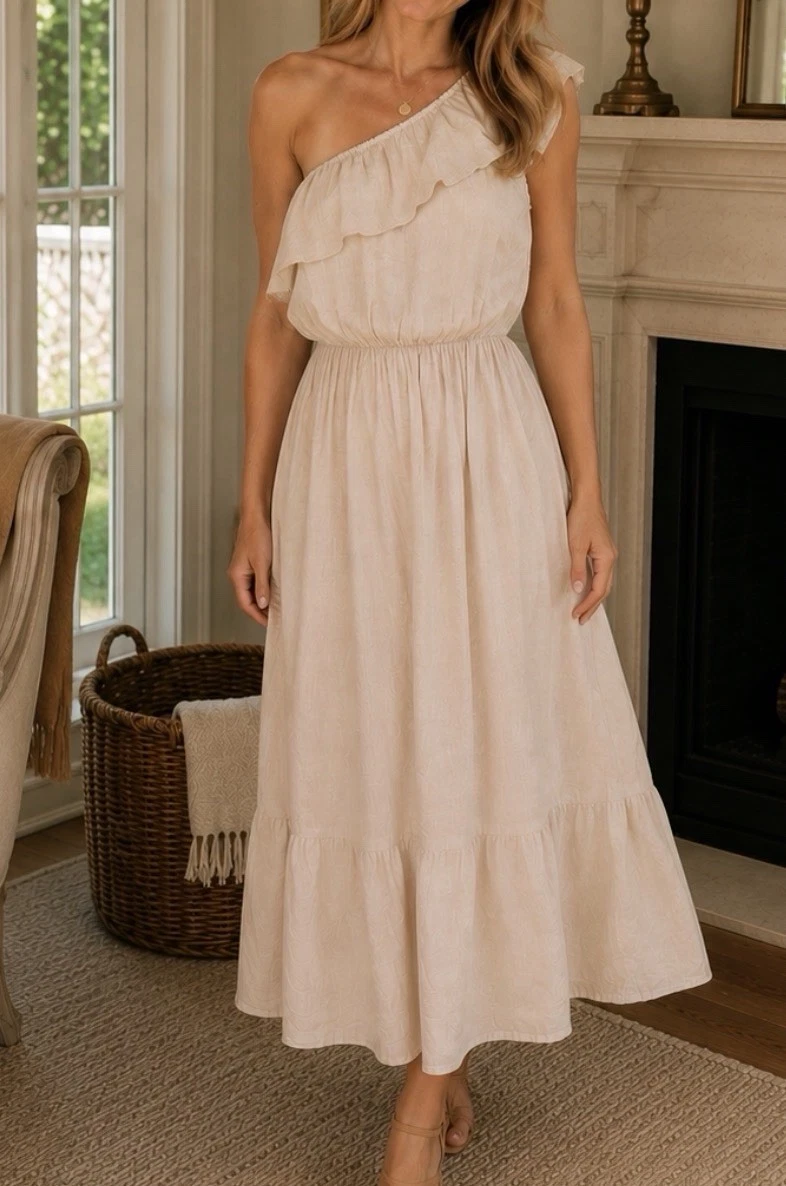 valentina naldi dresses Cotton Embroidered Eyelet Pull on100% linen Valentina Dresses for Women for
