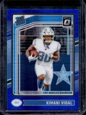 2024 Panini Donruss Optic Kimani Vidal Blue Hyper Rated Rookie #262 Chargers