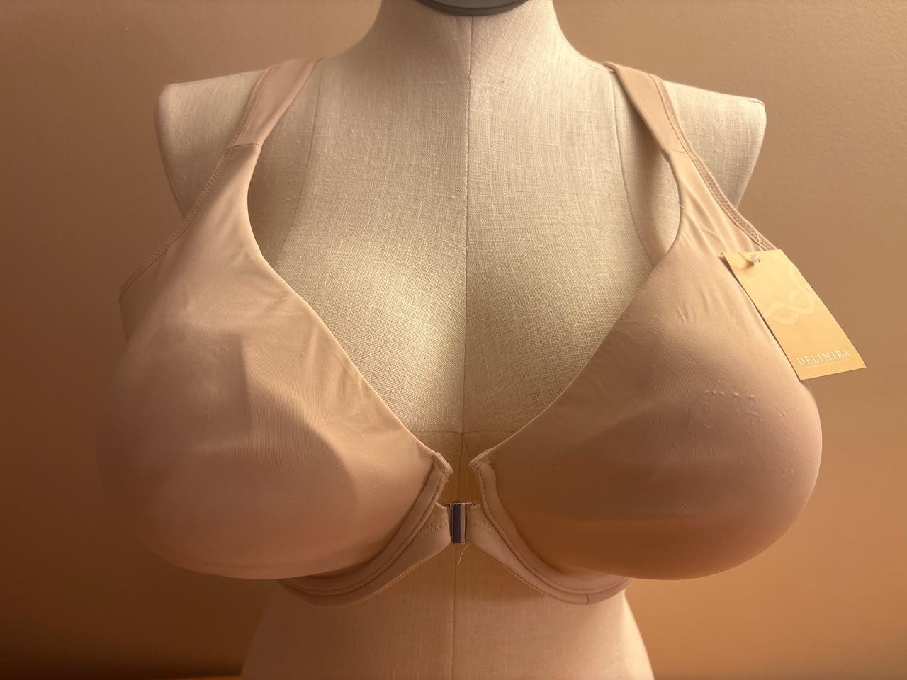 DELIMIRA Women Front Closure Posture Bra Wirefree Full Coverage Plus Size 44 DD