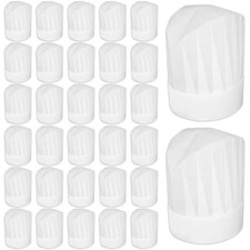 30 Pack Chef Hats for Kids, Disposable Paper Chefs Hat Bulk DIY Kids Chef Cap